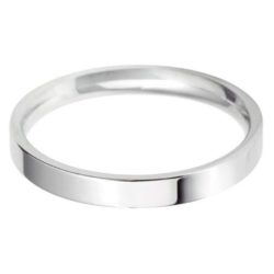 Ladies Platinum 2.5mm Light Flat Court Wedding Ring