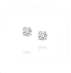 18ct White Gold Brilliant Cut Diamond Stud Earrings 0.40ct