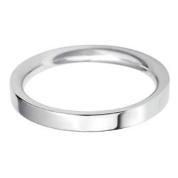 Ladies Platinum 2.5mm Flat Court Wedding Ring