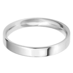 Ladies Platinum 3mm Light Flat Court Wedding Ring