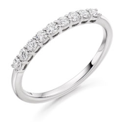 18ct White Gold Brilliant Cut Diamond Claw Set Half Eternity Ring 0.33ct
