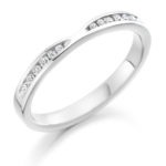 18ct White Gold Brilliant Cut Diamond Set Cut Out Wedding Ring 0.18ct
