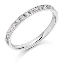 Platinum Brilliant Cut Diamond Grain Set Half Eternity Ring 0.25ct