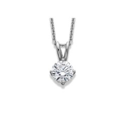 18ct White Gold Brilliant Cut Diamond Pendant 0.90ct (GIA)