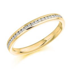 18ct Yellow Gold Brilliant Cut Diamond Channel Set Half Eternity Ring 0.15ct