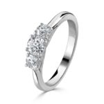 Platinum Brilliant Cut Diamond Trilogy Engagement Ring 1.00ct