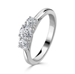 Platinum Brilliant Cut Diamond Trilogy Engagement Ring 1.00ct