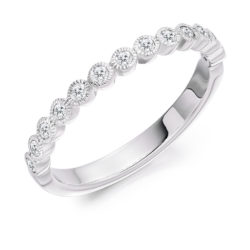 Platinum Brilliant Cut Diamond Rubover Set Half Eternity Ring 0.25ct