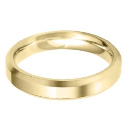 Gents 9ct Yellow Gold 4mm Bevelled Edge Wedding Ring