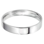 Ladies Platinum 4mm Light Flat Court Wedding Ring
