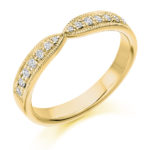 18ct Yellow Gold Brilliant Cut Diamond Set Cut Out Wedding Ring 0.20ct