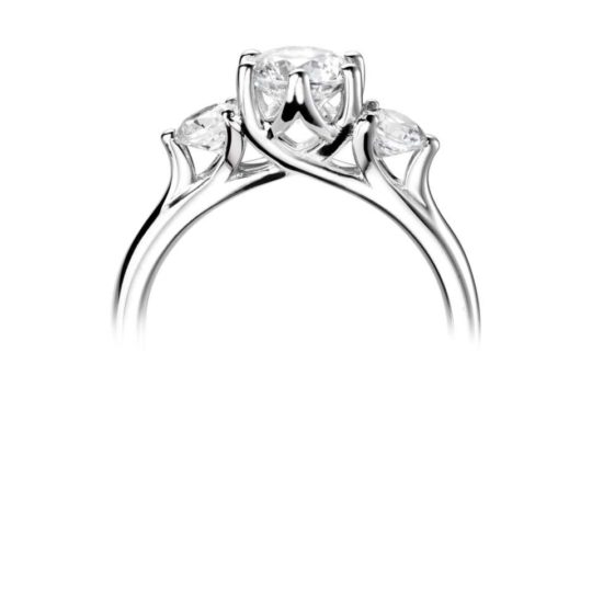 Platinum Brilliant Cut Diamond Trilogy Engagement Ring 1.30ct