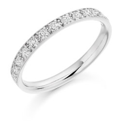 Platinum Brilliant Cut Diamond Grain Set Half Eternity Ring 0.40ct