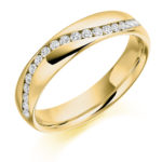 18ct Yellow Gold Brilliant Cut Diamond Set Half Wave Wedding Ring