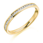 18ct Yellow Gold Brilliant Cut & Baguette Cut Diamond Channel Set Half Eternity Ring 0.30ct