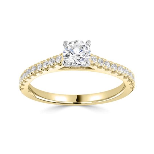 18ct Yellow Gold Brilliant Cut Diamond Engagement Ring 0.74ct