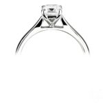 Platinum Emerald Cut Diamond Solitaire Engagement Ring 0.50ct