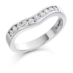18ct White Gold Brilliant Cut Diamond Channel Set Curved Half Eternity Ring 0.33ct