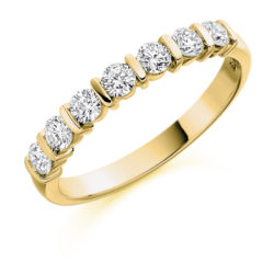 18ct Yellow Gold Brilliant Cut Diamond Bar Set Half Eternity Ring 0.50ct
