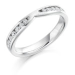Platinum Brilliant Cut Diamond Set Cut Out Wedding Ring 0.37ct