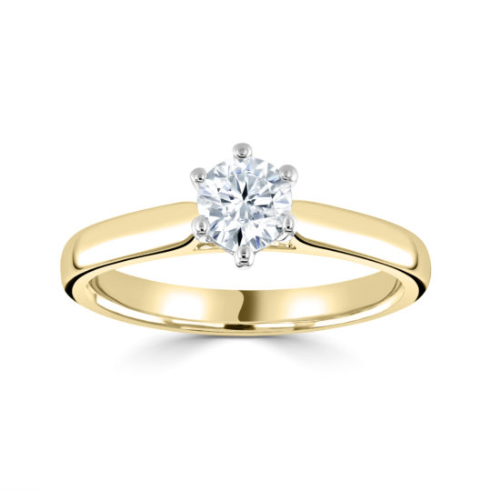 18ct Yellow Gold Brilliant Cut Diamond Solitaire Engagement Ring 0.60ct