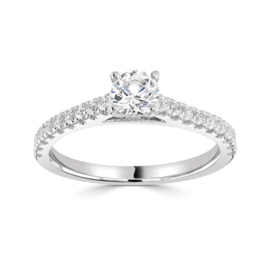 Platinum Brilliant Cut Diamond Engagement Ring 0.74ct