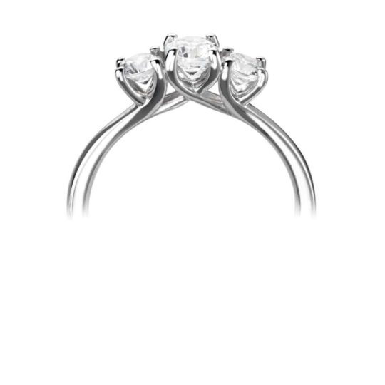 Platinum Brilliant Cut Diamond Trilogy Engagement Ring 0.77ct