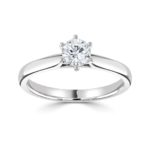 Platinum Brilliant Cut Diamond Solitaire Engagement Ring 0.45ct