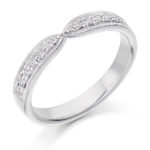 Platinum Brilliant Cut Diamond Set Cut Out Wedding Ring 0.20ct