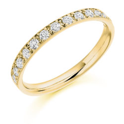 18ct Yellow Gold Brilliant Cut Diamond Grain Set Half Eternity Ring 0.40ct