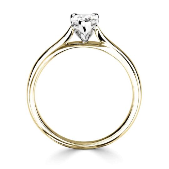 18ct Yellow Gold Pear Shape Diamond Solitaire Engagement Ring 0.50ct