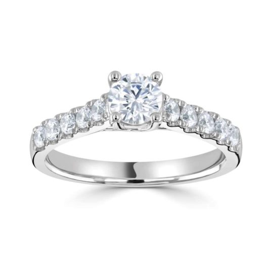 Platinum Brilliant Cut Diamond Engagement Ring 1.05ct