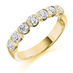 18ct Yellow Gold Brilliant Cut Diamond Bar Set Half Eternity Ring 1.00ct