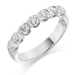 18ct White Gold Brilliant Cut Diamond Bar Set Half Eternity Ring 1.00ct