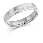 Platinum Princess Cut Diamond Offset Wedding Ring 0.25ct