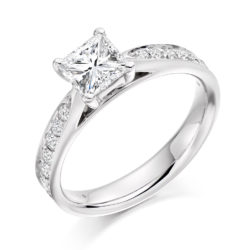 Platinum Princess Cut Diamond Engagement Ring 0.72ct