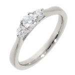 Platinum Brilliant Cut Diamond Trilogy Engagement Ring 0.35ct