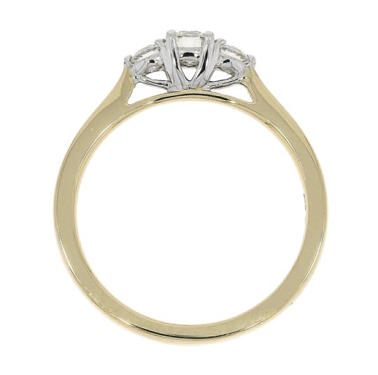 18ct Yellow Gold Brilliant Cut Diamond Trilogy Engagement Ring 0.35ct
