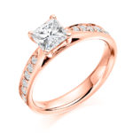 18ct Yellow Gold Princess Cut Diamond Engagement Ring 0.72ct