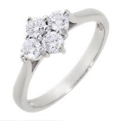 Platinum Brilliant Cut Diamond Four Stone Ring 0.50ct