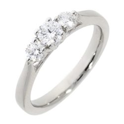 Platinum Brilliant Cut Diamond Trilogy Engagement Ring 0.50ct