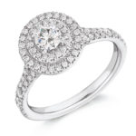 Platinum Brilliant Cut Diamond Double Halo Engagement Ring 0.80ct