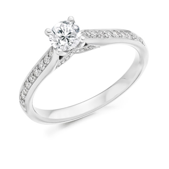 Platinum Brilliant Cut Diamond Engagement Ring 0.65ct