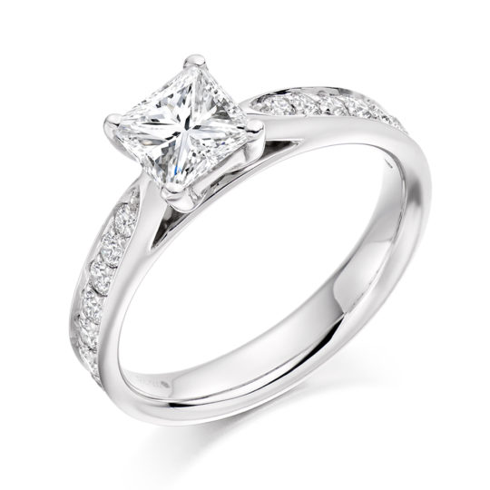 18ct Yellow Gold Princess Cut Diamond Engagement Ring 0.72ct