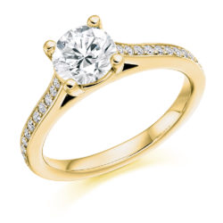 18ct Yellow Gold Brilliant Cut Diamond Engagement Ring 1.25ct