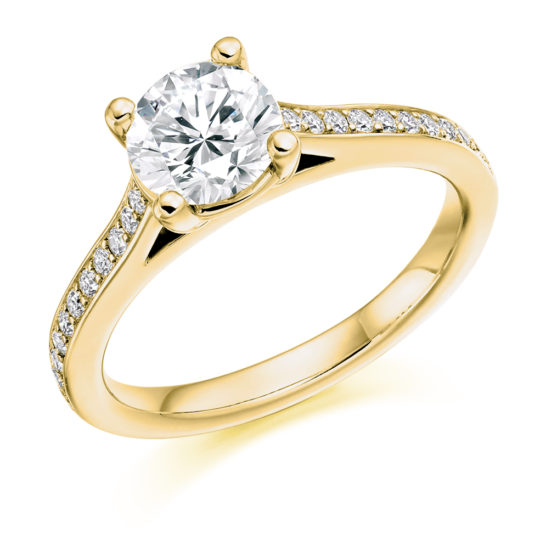 18ct Yellow Gold Brilliant Cut Diamond Engagement Ring 1.25ct