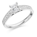 Platinum Princess Cut Diamond Engagement Ring 1.10ct