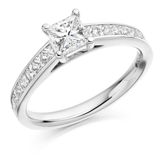 Platinum Princess Cut Diamond Engagement Ring 1.10ct