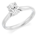 Platinum Oval Cut Diamond Solitaire Engagement Ring 1.00ct
