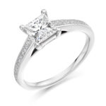 Platinum Princess Cut Diamond Engagement Ring 1.16ct